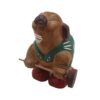 Whimsical Weightlifter Pig Wooden Figurine – Gym Decor Folk Art Accent