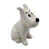 Hand-Carved Matte White Terrier Dog Figurine – Solid Wood Minimalist Statue