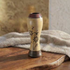 Handcrafted Porcelain Botanical Hourglass Flower Vase
