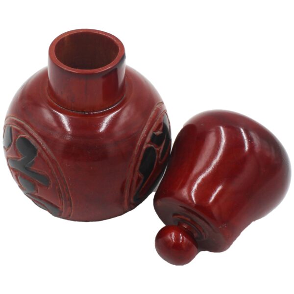 Carved Mahogany Wu Lou Gourd Figurine – Feng Shui Callebash Tabletop Accent