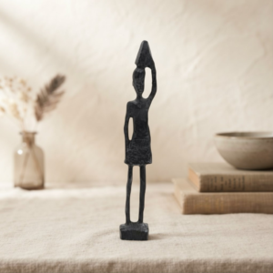 Slender Water Bearer Figurine – Stylized Tribal Woman Tabletop Statue