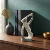 Abstract Thinking Man Openwork Sculpture – Contemplative Seated Art Figurine (6 Inch)