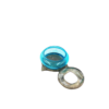 Aqua Blown Glass Incense & Ash Censer – Ornate Filigree Metal Collar Basin