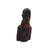 AFC0030 (2) Tribal Maiden Torso Wood Bust with Red Choker Collar – Handcrafted Indigenous Lady Sculpture (25×11 cm)