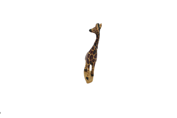 Standing Giraffe Wood Carving – Safari Animal Figurine with Base (8 Inch)