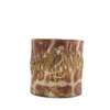 Rawhide Miniature Tribal Hand Drum with Animal Print – Handcrafted Leather Percussion Accent (8×7 cm)