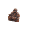 Carved Timber Seated Laughing Buddha – Hotei Prosperity Tabletop Statuette (8 cm)