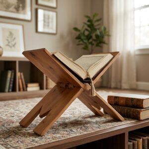 Handmade Wooden Caravan Camel Bookend – Loaded Pack Dromedary Book Holder (18×19 cm)