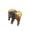 TH9279A(2) Cut Glass Mosaic Gilded Wood Elephant Figurine – Tabletop Tusker Totem (14 cm)