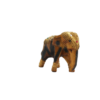 Mirrored Glass Inlay Wood Elephant Statuette – Petite Ceremonial Tusker Accent (11 cm)