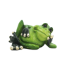 Reclining Whimsical Tree Frog Figurine with Gilt Suction Pads – Cheeky Amphibian Tabletop Statuette