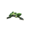 Gloss Emerald Tree Frog Figurine with Gilt Webbed Feet – Playful Amphibian Tabletop Accent