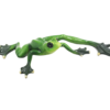 Elongated Sprawling Tree Frog Figurine with Gilt Webbed Feet – Low-Profile Amphibian Tabletop Sculpture